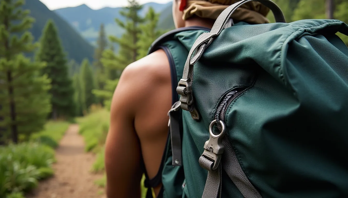 backpack in a natural outdoor asia