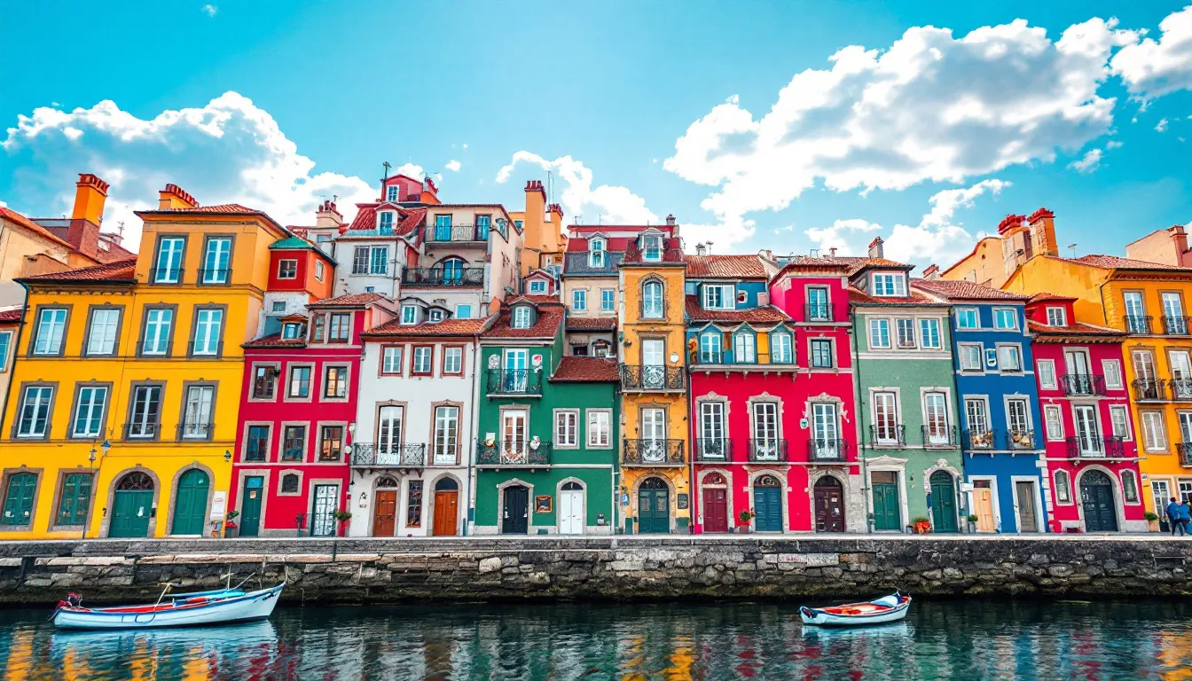 Colorful buildings in Porto, Portugal