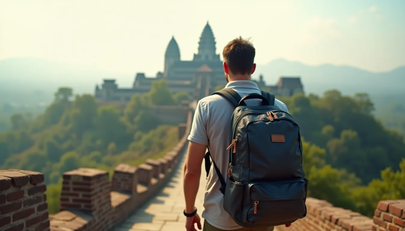 Backpacker exploring Asia with the best travel backpack