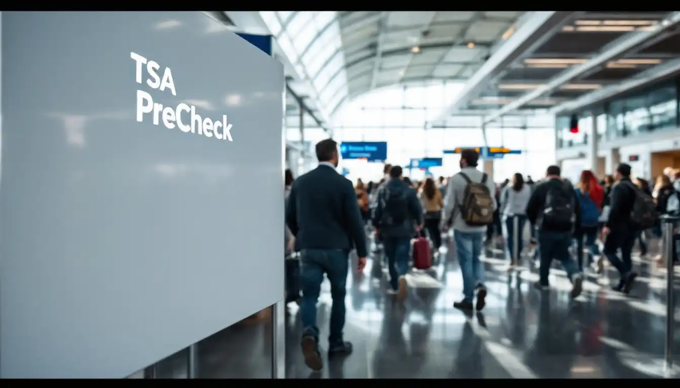 TSA PreCheck expedited security lane at Philadelphia International Airport